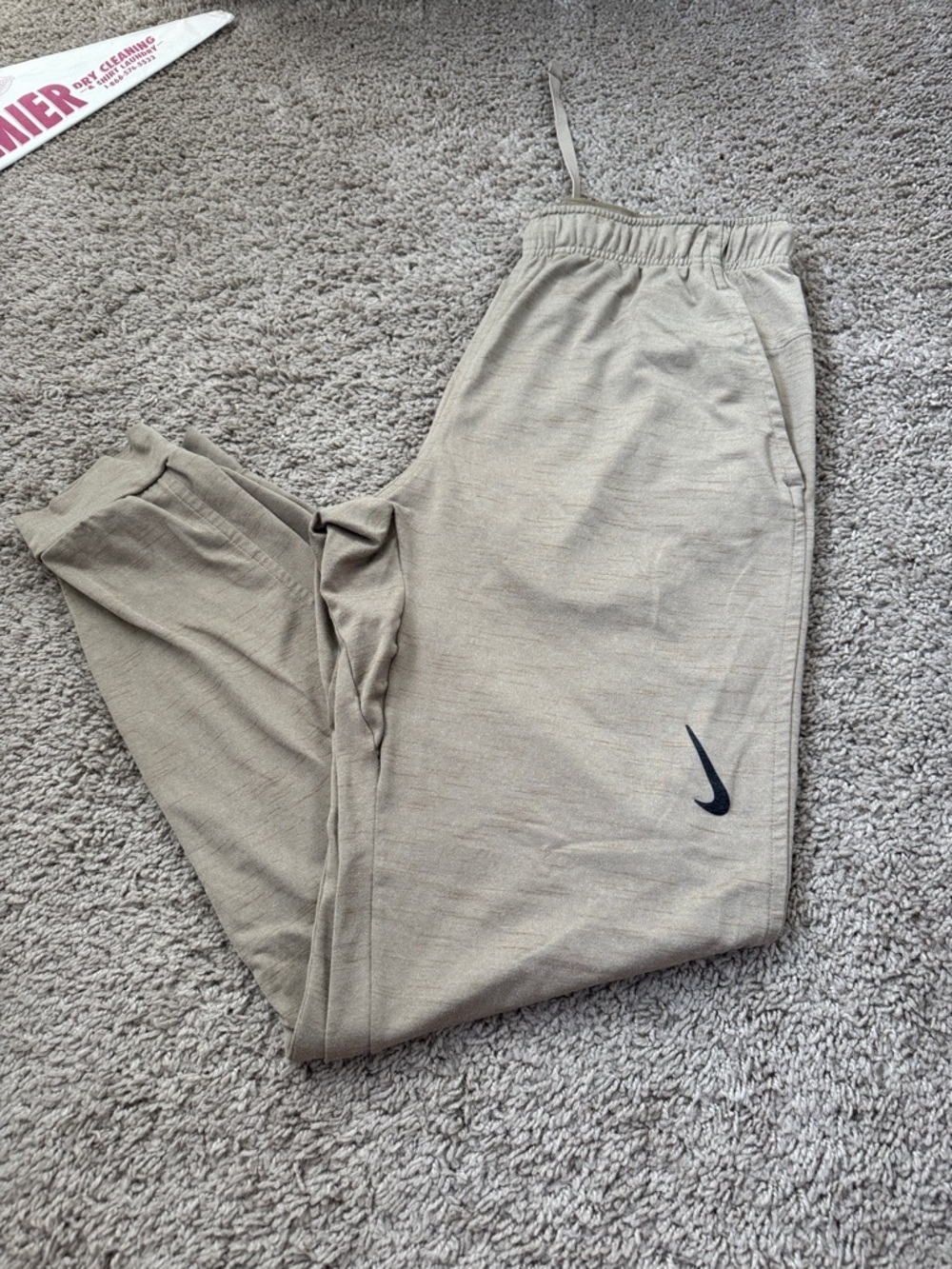 Nike Beige/Tan Slim Fit Jogger Pants with Swoosh